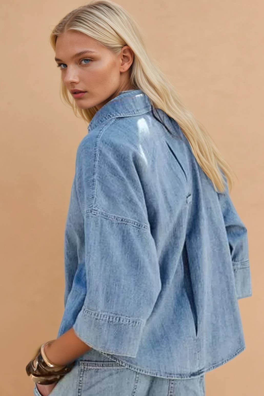 OVERSIZED DENIM SHIRTING 1514TIA