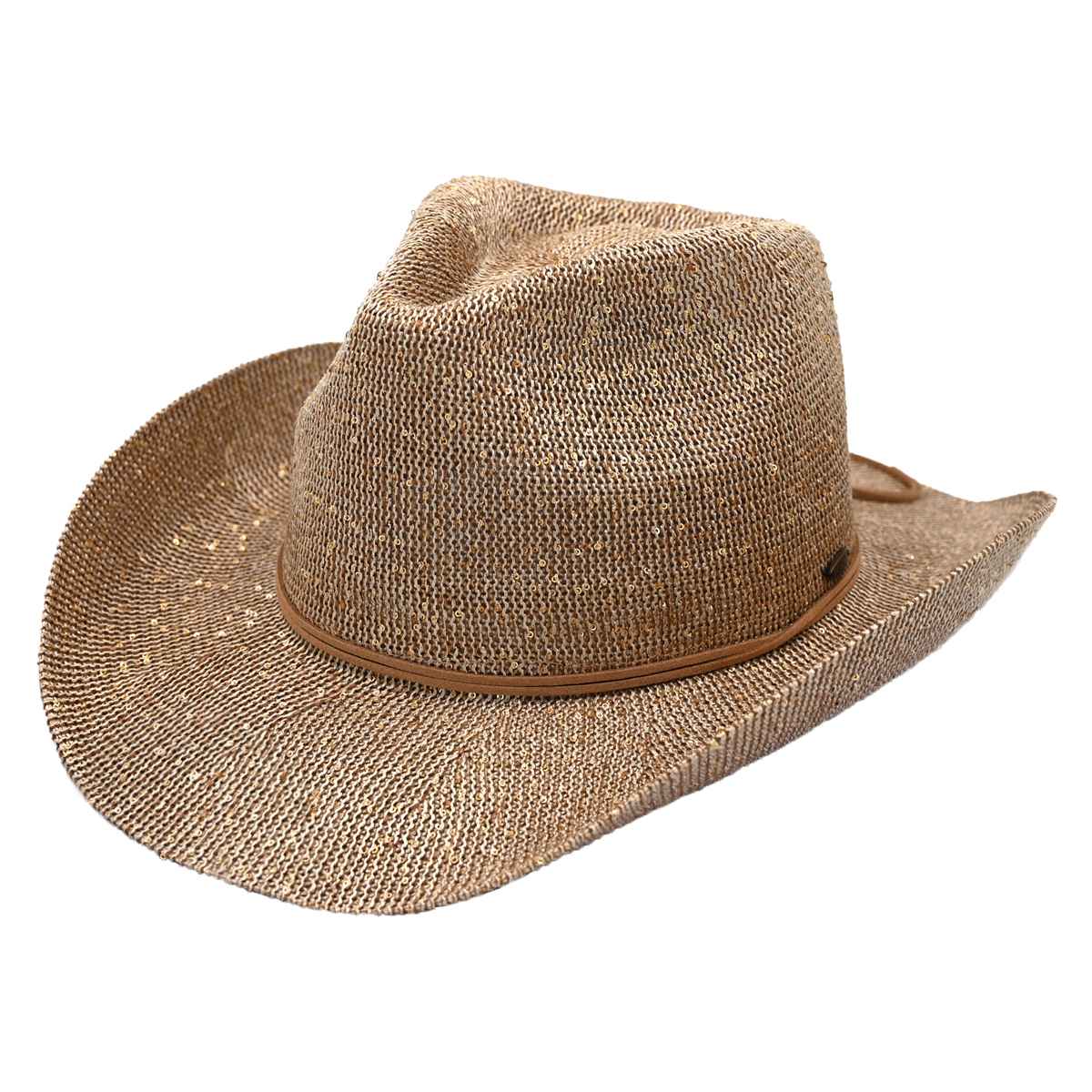 C.C Brand Sequin detailing Cowboy hat with suede trim