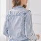 DISTRESSED LIGHT DENIM JACKET - KANCAN