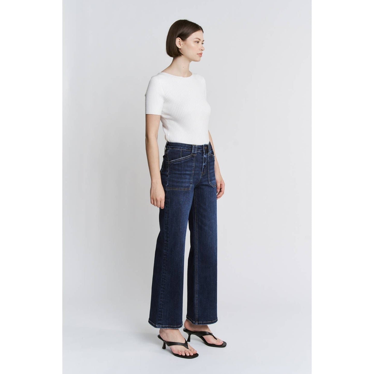 MICA HIGH RISE WIDE LEG WITH PATCH POCKET
