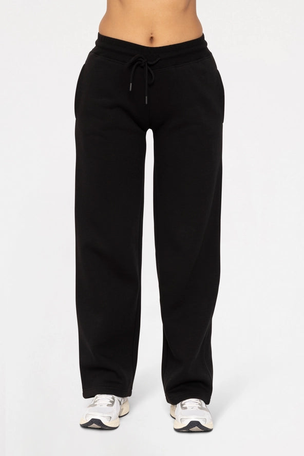 Cotton Blend Sweat Pants - BLACK