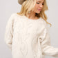 Western Boots Stitch Pattern Crew Neck Sweater