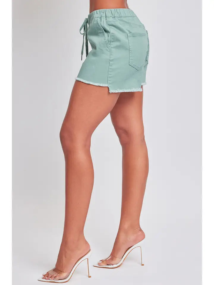 YMI FRAYED HEM PULL-ON SHORTS