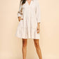 BUTTON DOWN MINI DRESS - CREAM