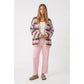 Multi Stripe Open Cardigan - STONE/PINK/OLIVE