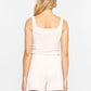 CORSET INSPIRED TANK TOP - PALE GREY