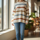 Sprinkled Yarn Multi Color Strip Sweater