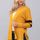 Sleeve Color Block Brush Hacci Cardigan - Gold and Black