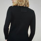 Long Sleeve Out Seam Detailed Top - Black