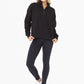 PLUSH HALF-ZIP FLEECE PULLOVER - BLACK