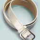 METALLIC SQUARE BUCKLE FAUX LEATHER BELT - SILVER