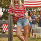 Americana Striped Oversized Tee