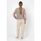 Stripe Henley Sweater w Contrast Detail