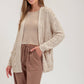 SPLIT HEM CROCHET KNIT CARDIGAN