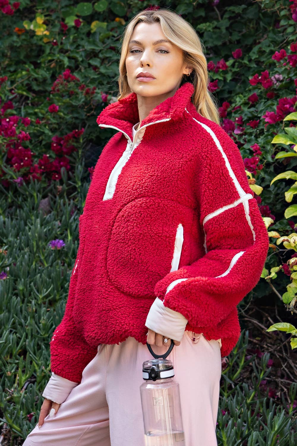 SHERPA MOCK NECK QUARTER ZIP JACKET