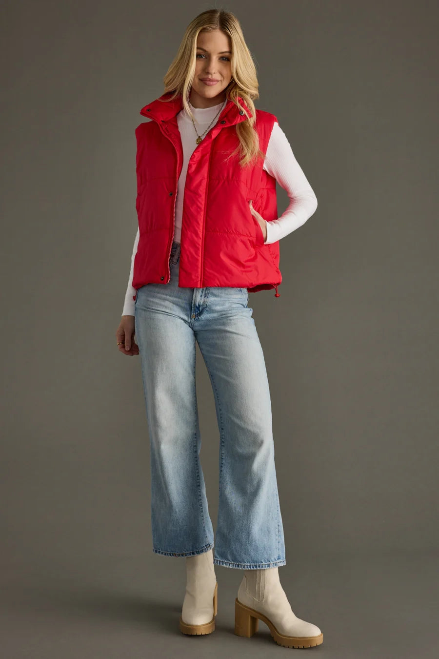 Classic Red Puffer Vest