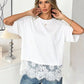 Kansas City Lace Trim T'Shirt - White