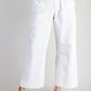 Scalloped Pocket Straight Leg Pants - OFF WHITE