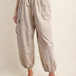 TAUPE BALLOON CARGO PANTS WITH POCKETS