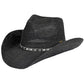 C.C Rhinestone Trim Band Cowboy Hat - Black