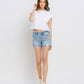 *MID RISE RAW DISTRESSED HEM SHORTS T6390