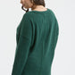 PLUS SOLID NOTCH NECK KNIT TOP - FOREST GREEN