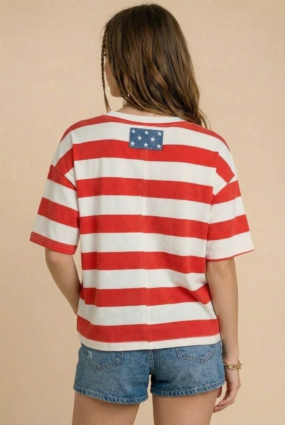 PLUS 4th of July star pocket top