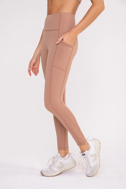 Bronze - No Front Seam Lycra-Blend Swoop Leggings - NUDE