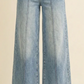 Annie High Rise Pin Tuck Wide Leg Denim - Light
