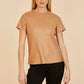 Faux Leather Short Leave T'Shirt - Copper
