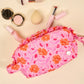 Essentials Quilted Cosmetic Pouch - Poppin' Petals Hot Pink