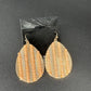 GOLD TEARDROP WITH WOOD BEAD EARRING