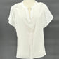 LINEN EFFECT 2LINE RUFFLE SLEEVES BACK PLACKET TOP - WHITE