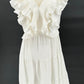 Sleeveless Pleated Ruffle Woven Tiered Neck Dress