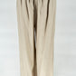 TAUPE LINEN PANTS WITH SLIT DETAIL