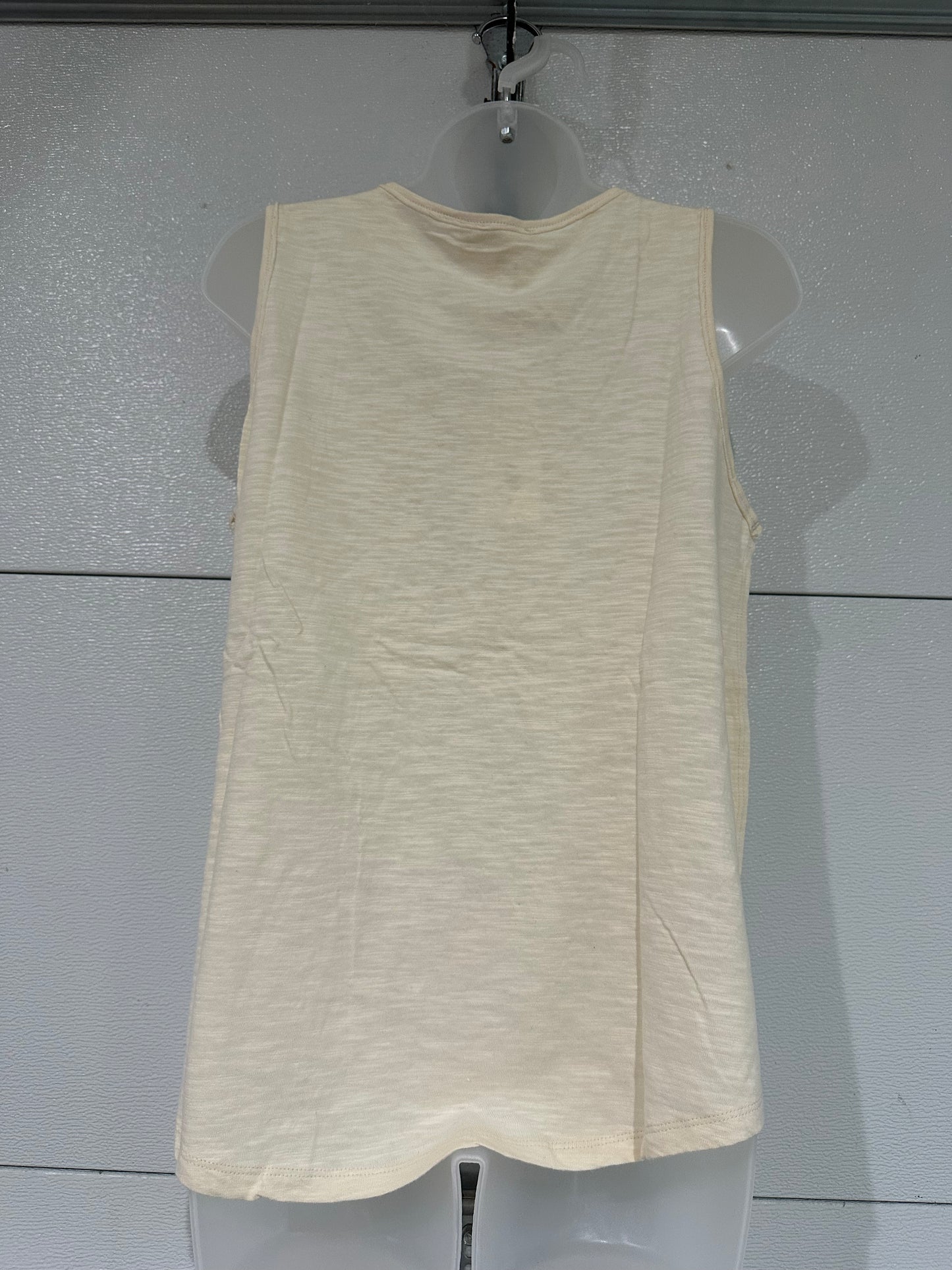 SLEEVELESS KNIT TOP WITH BUTTON DETAIL - CREAM