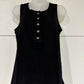 SLEEVELESS KNIT TOP WITH BUTTON DETAIL - BLACK