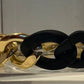 *CHUNKY ACRYLIC AND GOLD CHAIN LINK BRACELET - BLACK
