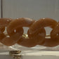 CHUNKY ACRYLIC CHAIN LINK BRACELET - BURNT PEACH MARBLE