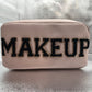 TAN "MAKEUP" ZIPPER BAG