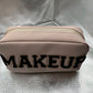 TAN "MAKEUP" ZIPPER BAG