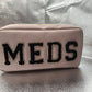 TAN "MEDS" ZIPPER BAG