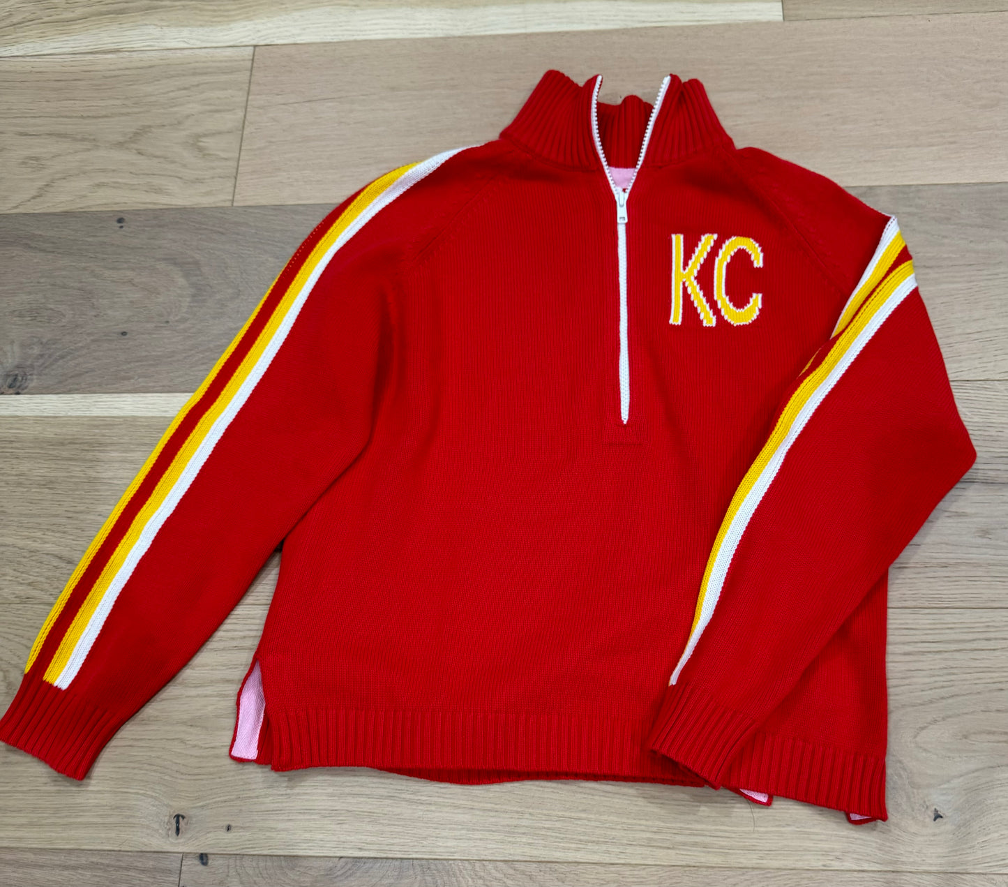 Red 3/4 Zip KC Sweater