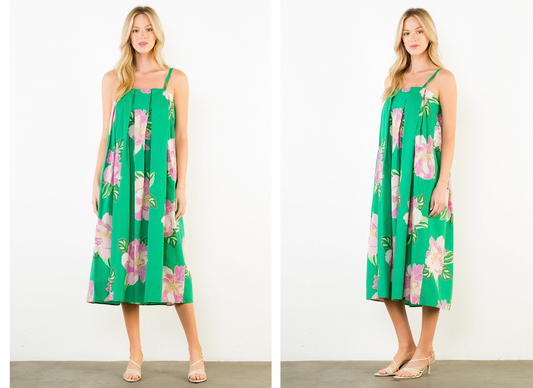 Thin Strap Floral Print Dress