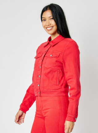 Judy Blue Curvy Red Denim Jacket