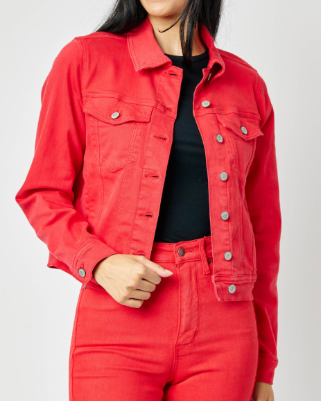 Judy Blue Red Denim Jacket