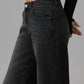 *NOVA-BA Mid Rise Wide Leg Jeans - Black