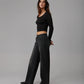*NOVA-BA Mid Rise Wide Leg Jeans - Black