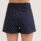 Polka Dot Shorts w Front Patch Pockets