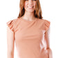*ROSE RUFFLE SLEEVE TANK